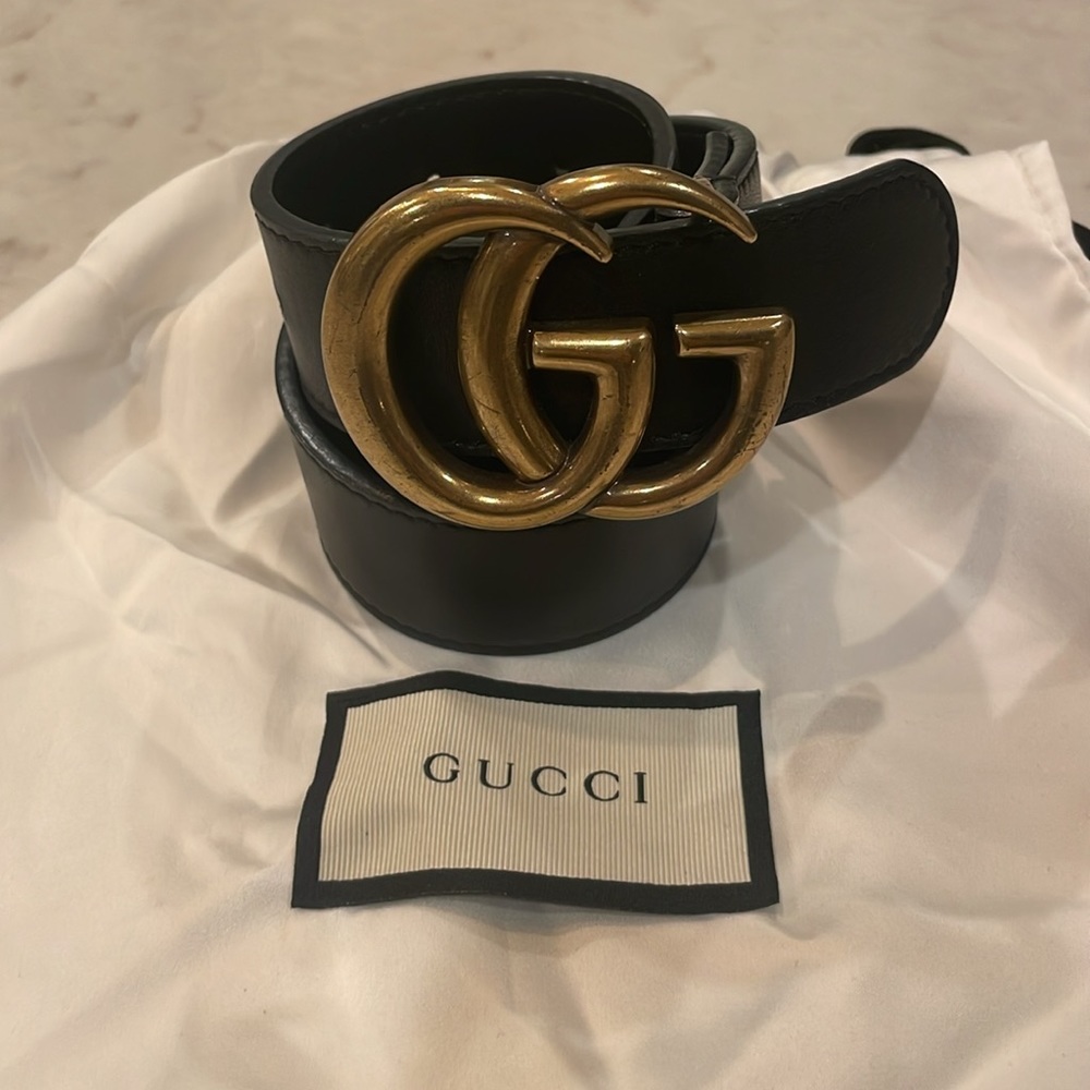 Gucci Marmont GG Belt in Black
